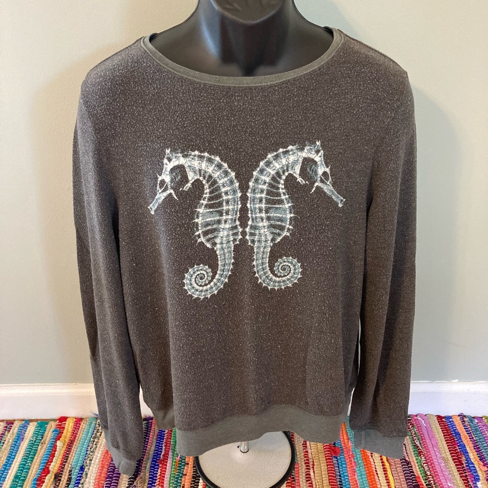 Wildfox Seahorse Sweatshirt Gray Medium